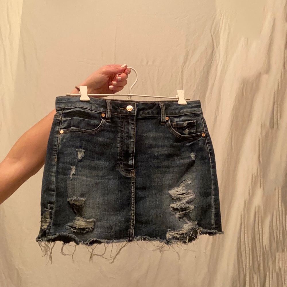 Altard State Ripped Denim Miniskirt